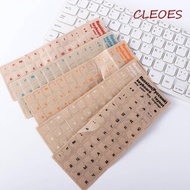 CLEOES Keyboard Letter Sticker Transparent Laptop Accessories English Hebrew Korean Dust Protection 