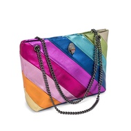 Kurt Geiger แฟชั่น Contrast สี Crossbody Tote กระเป๋า Magnetic Buckle ไหล่เดี่ยว Casual Satchel สําห