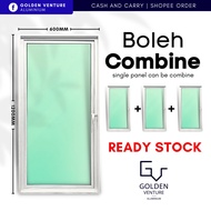 GV Aluminium Window Casement Window 2' Width x 4' Height Natural Anodised 5mm Green Color Glass / Re