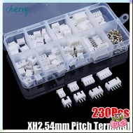 CHERRY 230Pcs 2.54mm Pitch Terminal, Housing Kit Male And Female Pin Connector, Durable 2p 3p 4p 5pi
