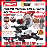 HOMAI HM1028 10" Dual Slide/Belt Compound Mitre Saw 1650w 6000 r/min