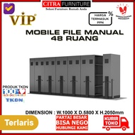 vip® mobile file mekanik sistem roll o pack 48 compartment arsip - plat 0.8mm