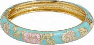 Cloisonne Bracelet for Women Vintage Enamel Flower Bangles