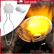 XI Quartz Crucible Set Tongs Handle Metal Melting Bowl Set Whip Tongs Crucible Dish Suitable for Gol