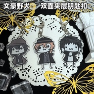 BSD Dazai Osamu and Chuuay Keychain Bungou Stray Dogs Soukoku Inspiration Pendant Key Ring Cute Jewe