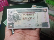 BL3456 Uang Kuno Asing Hongkong 20 Dollar Tahun 2002 VF Sesuai Gambar