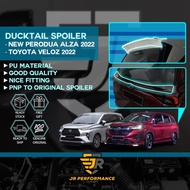 JR Custom Made PU Rear Ducktail Spoiler Alza 2022 GearUp Itik Spoiler Alza 2022 Spoiler Bodykit Spoiler Veloz Spoiler