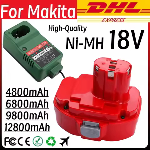 For Makita 18V Battery 6.8Ah 9.8AH Ni-MH Battery For PA18 1822 1823 1833 1834 1835 1835F 192828-1 19