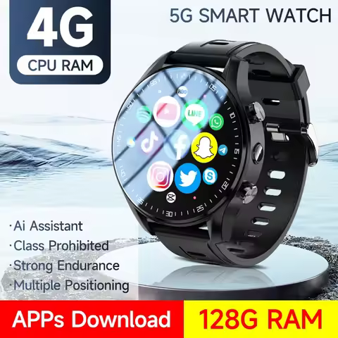 NEW 4G Smart Watch SIM Card Dual Camera Video Call Step Tracker with Wifi GPS Waterproof Google Play
