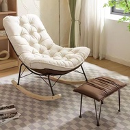 Milky White Honeycomb Rocking Chair Upgraded Base Cat Scratching Leather Super Soft Nap Recliner Bal