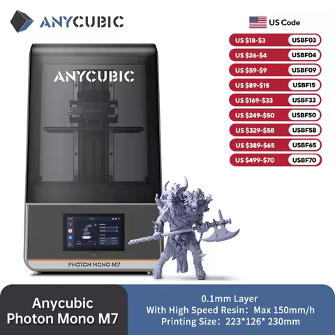 ANYCUBIC Photon Mono M7 AE Version Mono MSLA 3D Printer High Speed Resin Photocuring 14K 10'' LCD Pr