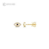 Maison de Jewels - Oro Evil Eye Stud (Per Side) ต่างหูทอง ทองแท้ 9K สายรุ้ง เพชรแท้ พลอยธรรมชาติ ต่า