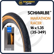 SCHWALBE Marathon Racer 16 Inch 349 Tan Wall Tyre 16" 349 for Brompton Pikes 3Sixty Camp trifold