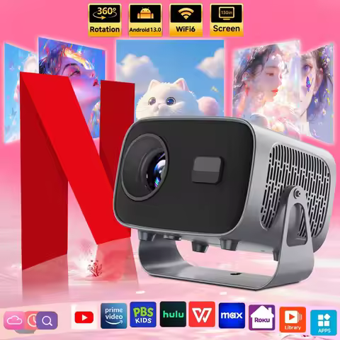 A10 Smart Projector Android 13 1080P Support WiFi BT5.2 Portable Home Cinema Mini Video Projector HY