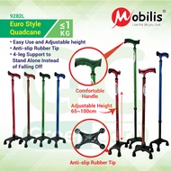 Mobilis Euro Style Quadcane MO-9282L with FOUR legs Tongkat 4 kaki Anti-slip Rubber Tip