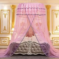 Bed Canopy Tent for Girls Boys Dome Princess Bed Canopy Round Lace Mosquito Net Play Tent Hanging for Single to Adult Size Beds Home &amp; Camping Use, Pink