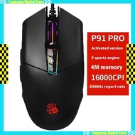2025 Baharu A4tech Bloody P91 Pro Tetikus Permainan Berwayar 5000dpi Rgb 6200cpi Ergonomik E-sukan T