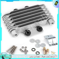 Haijiemall 6 Row Oil Cooler Engine Silver Motorcycle Universal