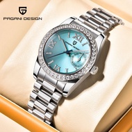 PAGANI DESIGN Watch 2024 Women Original 100% Japan VH65 Diamond Sapphire Glass Luxury Calendar Stainless Steel Watch Ladies Waterproof PD-1776