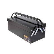 【Deli】得力工具 18吋二層鐵製工具箱(黑)
