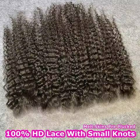 Ultra Fitted 13x6 Invisible HD Lace Frontal Only Melt Skins PrePlucked Brazilian Deep Curly Human Ha