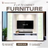 [N Design] 9 KAKI TV KABINET / 9ft Modern TV Cabinet / Wall Mounted Tv Cabinet / Hall Cabinet / Max 