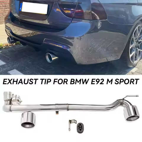 335i Style Dual Exit Exhaust for BMW E90 E92 325i 330i 304 Stainless Steel Conversion, Left to Dual 