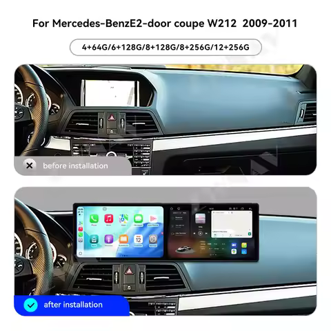 Car Accessories CarPlay QLED Android 15 For Mercedes-BenzE2-door coupe W212 GPS Navigation Stereo Mu