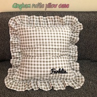 Ruffle box sofa cushion cover gingham pillowcase 30x30/ 40x40/ 50x50