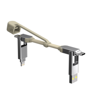 Rolling Square inCharge XS 4-in-1 Keyring Multi Charging Cable with 240W Ultra Fast Charging Power U