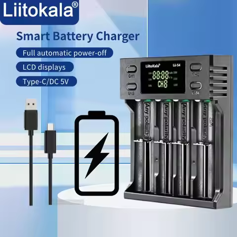 Liitokala S4 4-Slot Universal Battery Charger for 18650 26650 21700 AA AAA Lithium & Nickel Hydrogen
