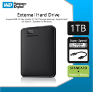 wd hdd external ฮาร์ดดิสก์พกพา1tb/2tb external harddisk USB3.0 2.5 นิ้ว สินค้าของใหม่ ประกัน 3 ปี