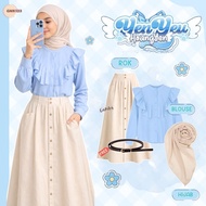 Blue Vibe Women's Oneset (Blouse, Hijab, Skirt) Trendy 3 in 1 Set -GNK123