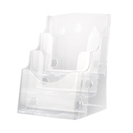 MOOREU Acrylic A5 Document Rack 3-tier Acrylic Brochure Holder Display Stand Wall Mount or Counterto
