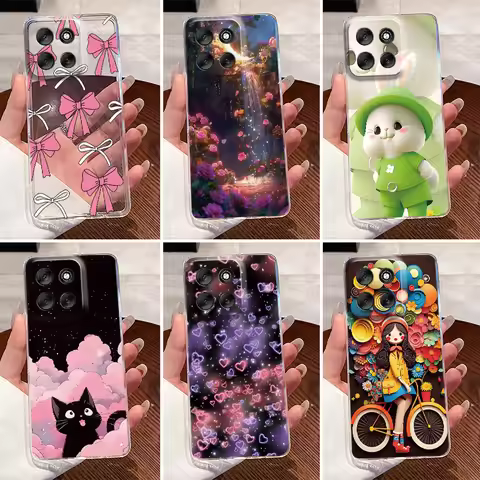 For Motorola Moto G56 5G Phone Case Clear Soft Silicone Cute Rabbit Coque For MotoG56 g 56 G66Y G66J