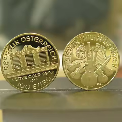 Christmas Coins Euro Vienna Music Commemorative Coins Gold Plated Coin Metal Badge Coins Collectible