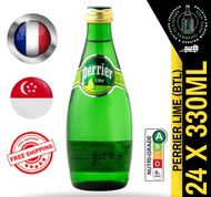 PERRIER LIME Sparkling Mineral Water 330ML X 24 (GLASS) - FREE DELIVERY within 3 working days!