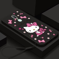 Casing OPPO F11 F19 Pro F19S F21 Pro 5G F7 F9 K9 Phone Case Hello Kitty Straight Edge Shockproof Soft Silicone New Design Shockproof Cover