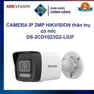 HIKVISION 2MP IP CAMERA cylindrical body with mic DS-2CD1023G2-LIUF, DS-2CD1021G2-LIU new model 2024