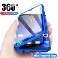 360 Degree Full Cover Phone Cases For Huawei Y6P Y7P Psmart 2020 Nova 3i 5T 2i Y6S Y6 2019 Y9 Prime 2019 Y6 2018 Hard PC With Glass