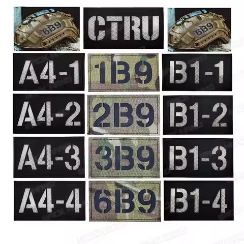 Call Sign A4-1 Reflective Magic Patch Arm Badge 1B9 2B9 6B9 Military Tactical Helmet Patch Armband P