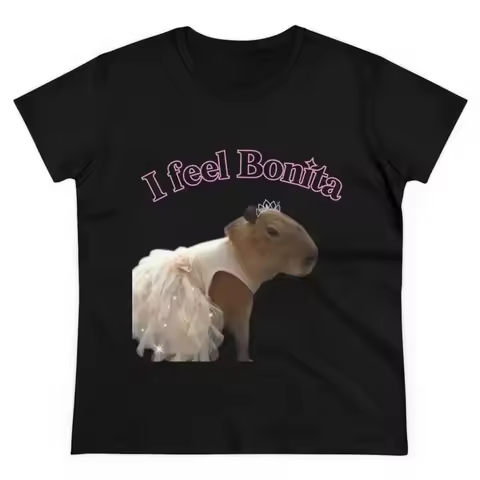 Princess Capy - "I feel Bonita" - Sparkly and Cute - Capybara - Funny Women's T shirt - Women's Midw