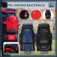 MR 70L Large Capacity Hiking Backpack Travel Bag Outdoor Sport Bag Camping Beg Adjustable Breathable