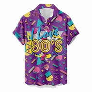 Bandai | Retro 80s and 90s Hawaiian Shirts Mens Clothing Printed Fashion Summer Shirts for Household