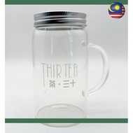 Mason Jar with Lid Silver COLOR Mason Jar Mug Glass Mug Glass Bottle Mason Jar