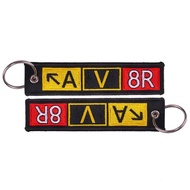 Aviation Keychains tag - AV8R Airport taxiway Sign Keychain Aviator Keychain runway tag/keychain