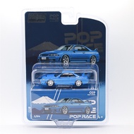 Enigma x Pop Race 1:64 skyline GT-R R33 400R Champion Blue Diecast Model Car