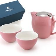 日本 ZERO JAPAN 陶瓷不銹鋼蓋茶壺(580cc) 連茶杯禮盒套裝