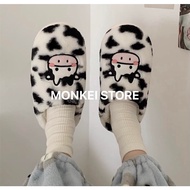 Cow PRINTED FUR INDOOR SLIPPERS