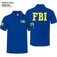 เสื้อโปโลแขนสั้นผ้าฝ้ายแท้ FBI Special Agent สำหรับผู้ชายและผู้หญิง คอโปโล ทรงหลวม ฤดูร้อน 2022 แฟชั
